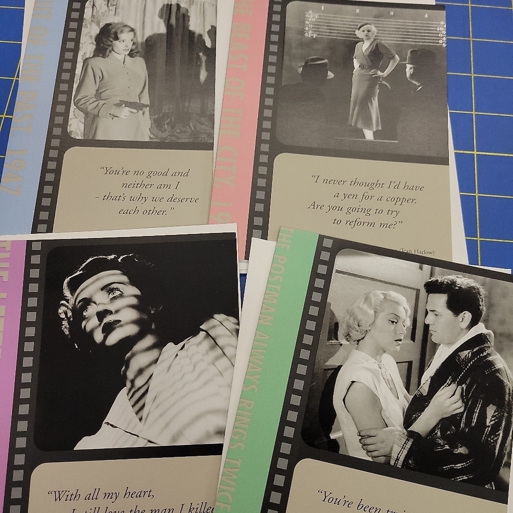 TCM BAD girls of Cinema Set of 4 Blank Cards